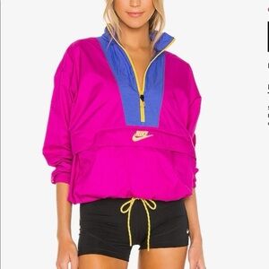 Nike Sportswear Icon Clash Jacket Fire Pink Packable Womens Medium Windbreaker